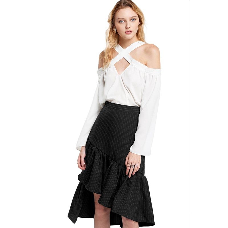 Stylish Asymmetrical Ruffled Skirt